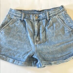 American Eagle Outfitters Blue Jean Shorts High-Waisted Relaxed Fit
